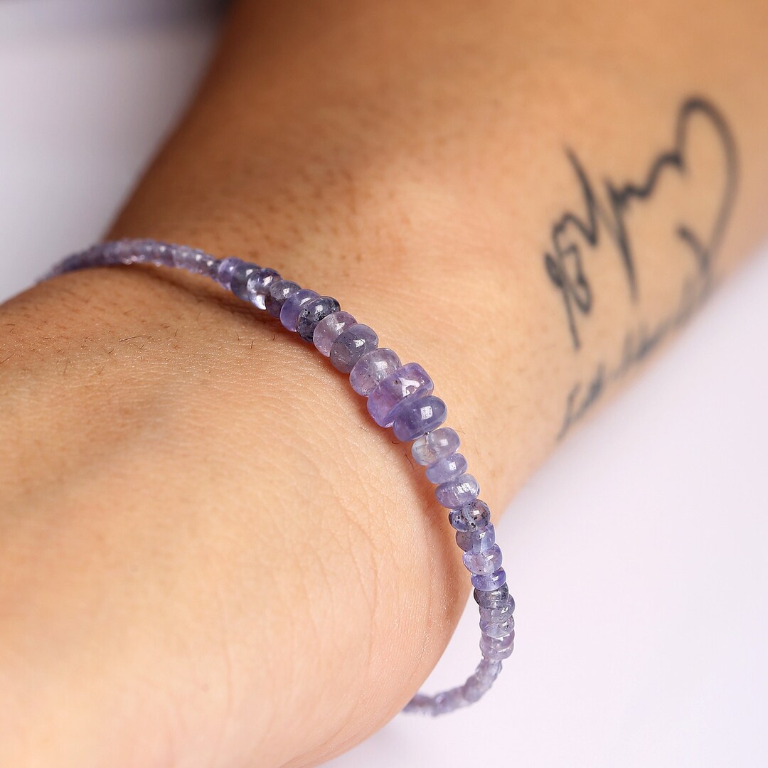 Blauer Tansanit Edelstein Handarbeit 925 Sterling Silber