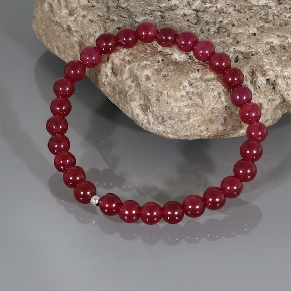 10mm Red Onyx Bracelet Red Stone Bracelet Red Agate Etsy