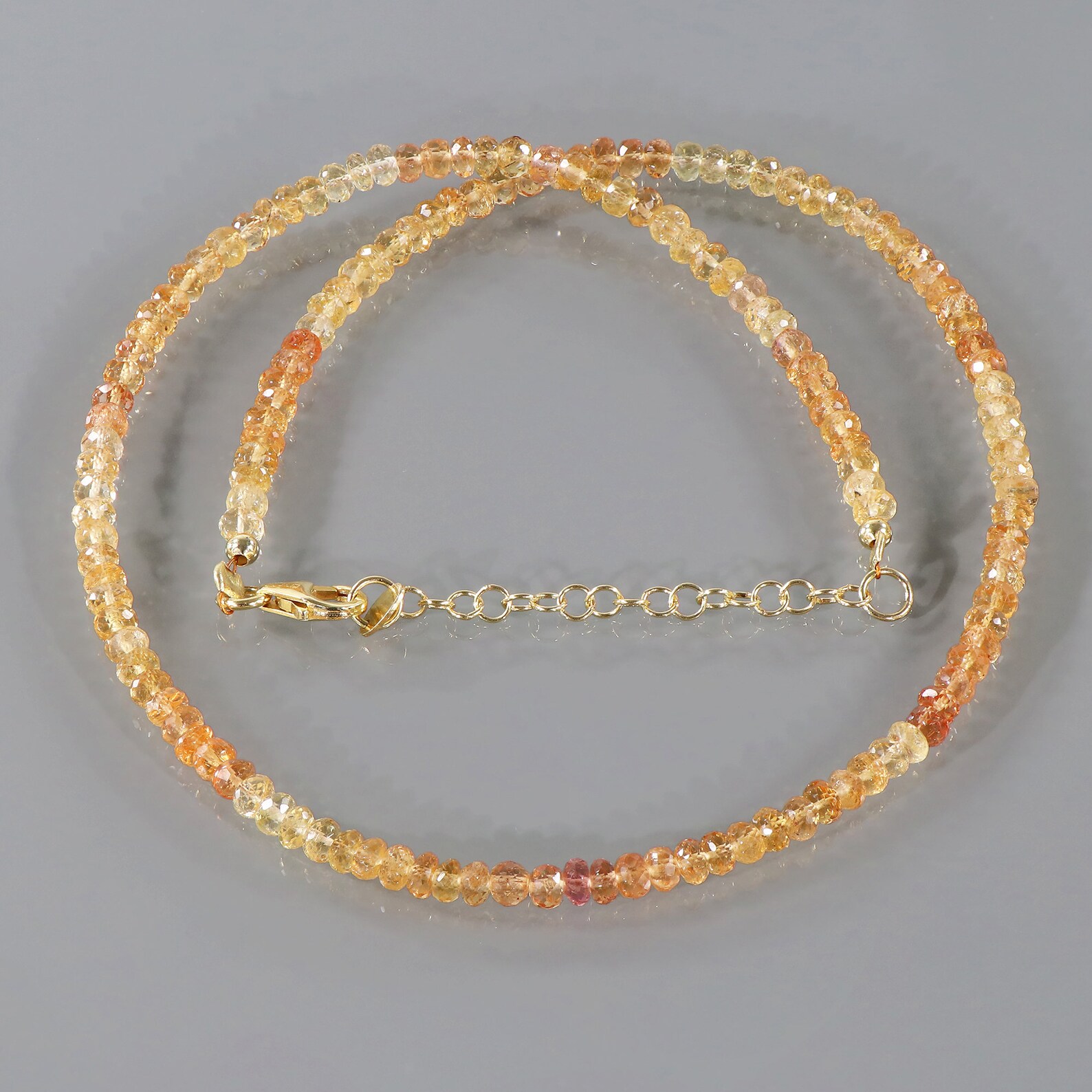•STRAY• faceted imperial topaz triangle + gold necklace (various lengths)