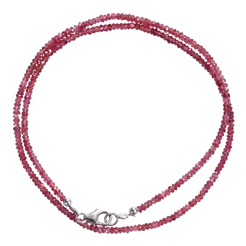 Red Spinel Micro Faceted Rondelle Necklace Semi Precious Gemstone Birthday Gift Surprise Gift