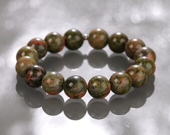 UNAKITE Stretch Bracelet - Unakite Bracelet, Unakite Jasper, Unakite Jewelry, Unakite Stone, Natural Unakite Gemstone, Bracelet Unakite