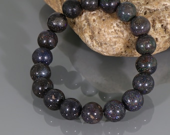 Honduras Black Matrix Opal Bracelet, VERY RAREST, Exclusive Opal Stone Bead, Black Matrix Opal Beads Jewelry, Stretch Bracelet, Gift