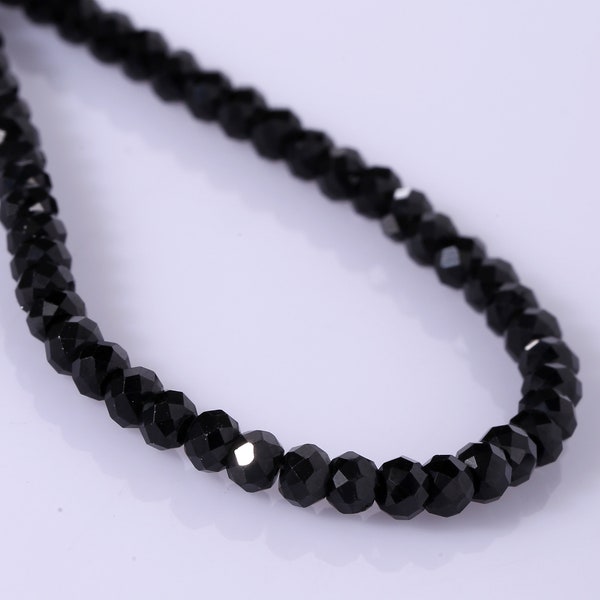 Black Spinel Gemstone Necklace, Spinel Bead Necklace For Women, Minimalist Beaded Necklace, Semi Precious Gemstone Necklace, Gift For Her