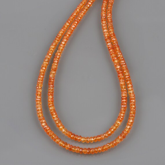Mandarin Garnet Necklace, Gemstone Necklace 2 Strand Garnet Beads Necklace, Mandarin Garnet Stone, Stone Garnet, Birthstone Jewelry