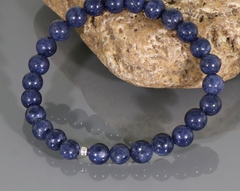 Blue Sapphire Bracelet, September Birthstone Bracelet, Dark Indigo Blue Sapphire, Sapphire Jewelry, gemstone bracelet, Gift for Mom