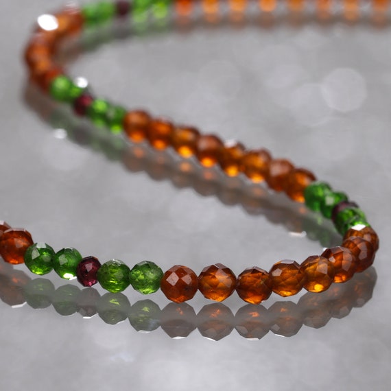 Hessonite Garnet Beads Necklace Brown Garnet Beads Necklace | Etsy