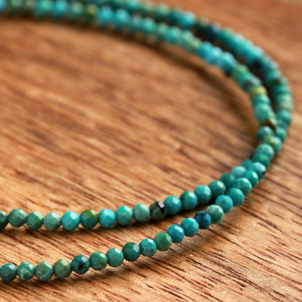 Collier de perles turquoise véritable, bijoux en turquoise naturelle, cadeau d'anniversaire pour maman, colliers pour femme, collier minimaliste pour elle