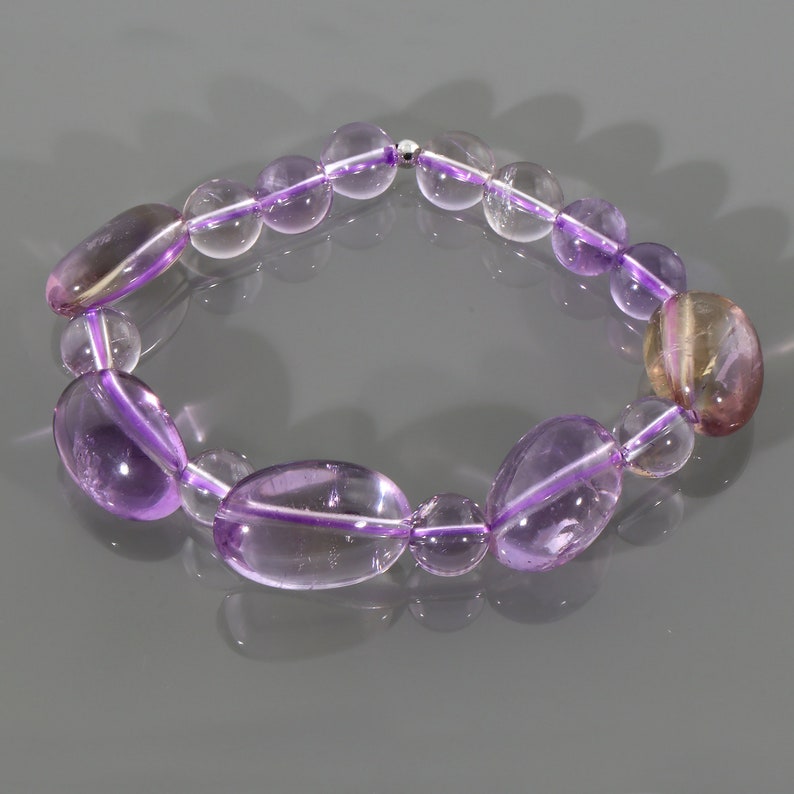 Ametrine Bracelet Ametrine Crystal Genuine Quartz Bracelet image 0