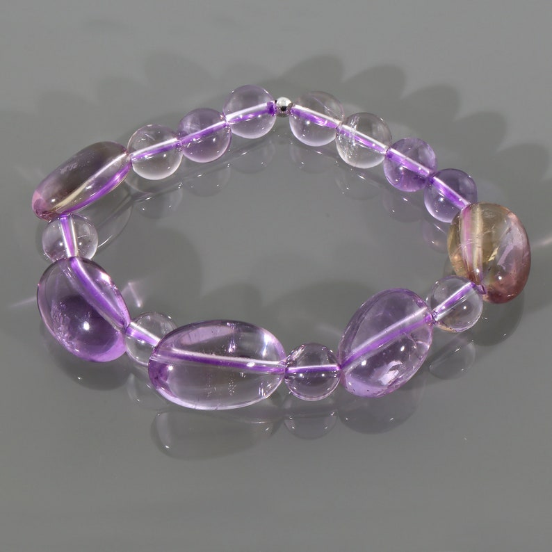 Ametrine Bracelet Ametrine Crystal Genuine Quartz Bracelet image 0