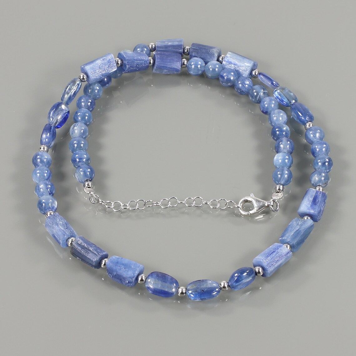 Kyanite Gemstone Handmade Beads Necklace Blue Kyanite Beaded Etsy