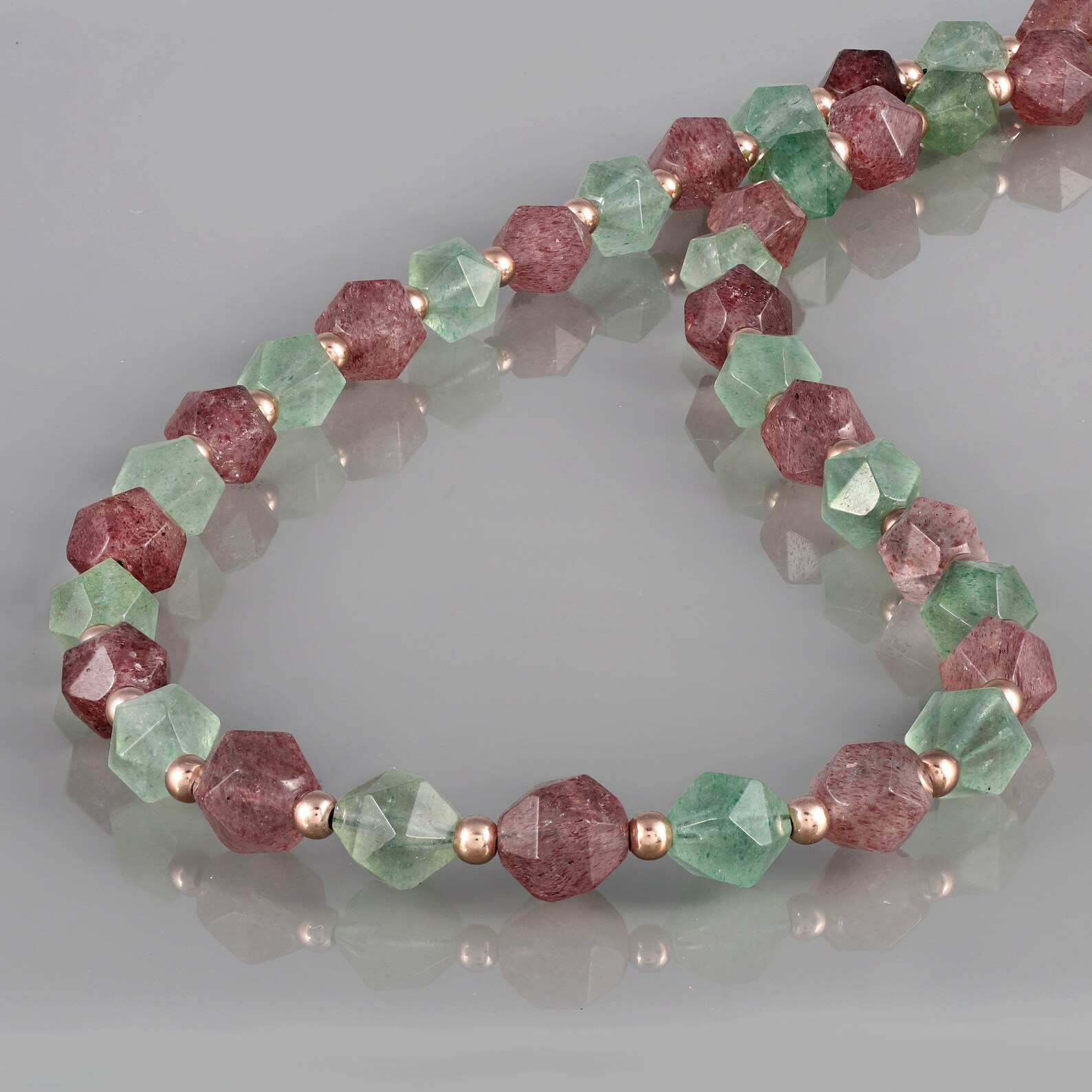 Strawberry Quartz Necklace June Birthstone Necklace Strawberry Etsy