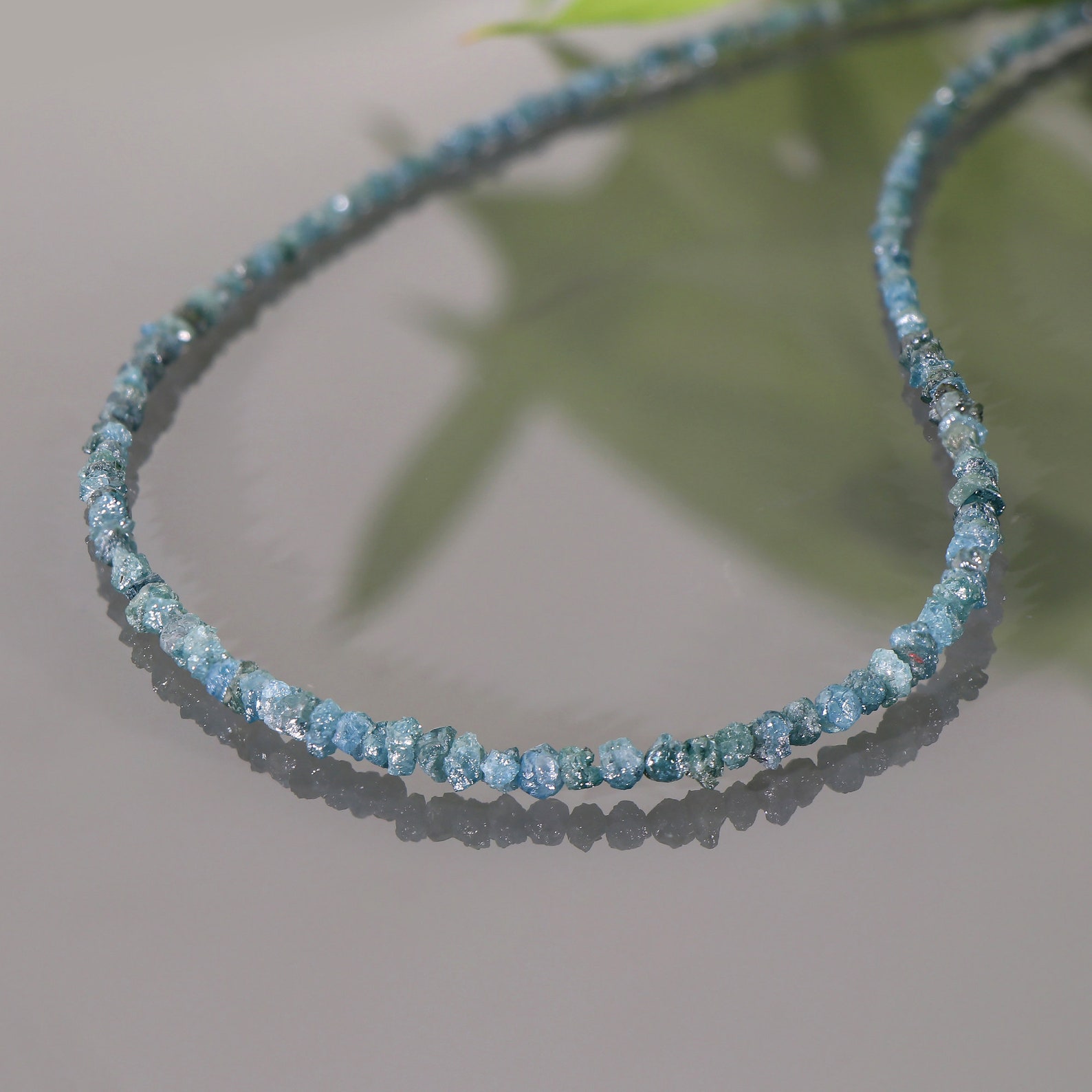 Blue Diamond Necklacerough Diamond Necklace Natural Blue Etsy UK