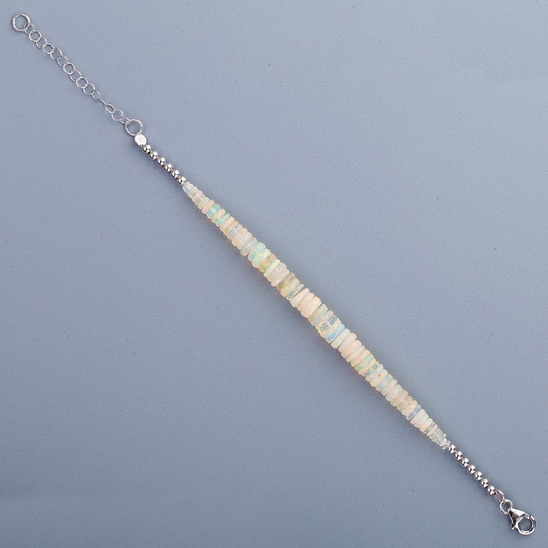 Ethiopian Opal Bracelet Yellow bracelet Silver opal unisex party bracelet..