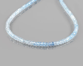 Nigeria Soothing AQUAMARINE FACETED RONDELLES Necklace to bring a joyful sense of harmony Birthday Gift Confirmation Gift