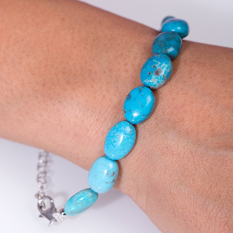 Turquoise Bracelet Genuine Turquoise Bracelet Gemstone Etsy