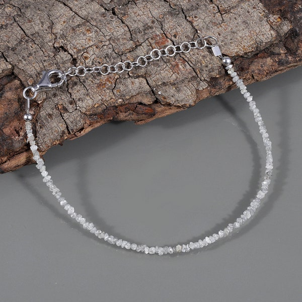 Raw diamond Bracelet diamond Bracelet rough diamond birthstone Bracelet layering Bracelet diamond jewelry raw diamonds uncut diamond