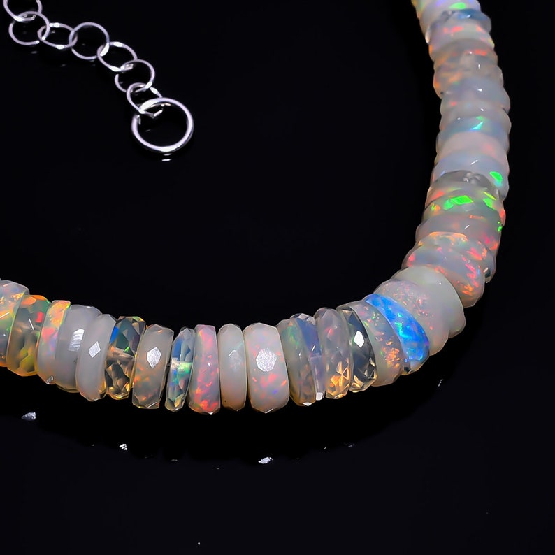 Ethiopian Opal Bracelet Yellow bracelet Silver opal unisex party bracelet..