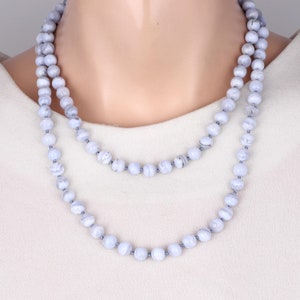 Blue lace agate mala deals
