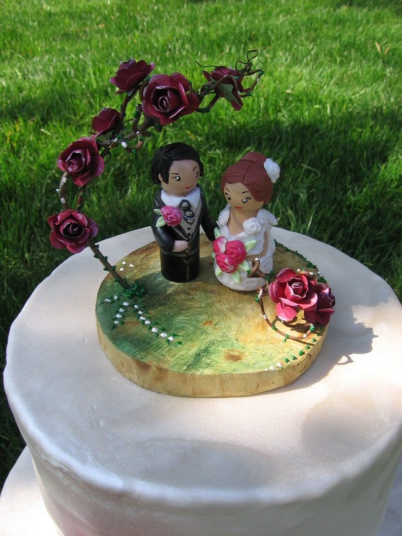 Wedding Cake Topper Wooden Cake Topperfigurines Base Slice Etsy