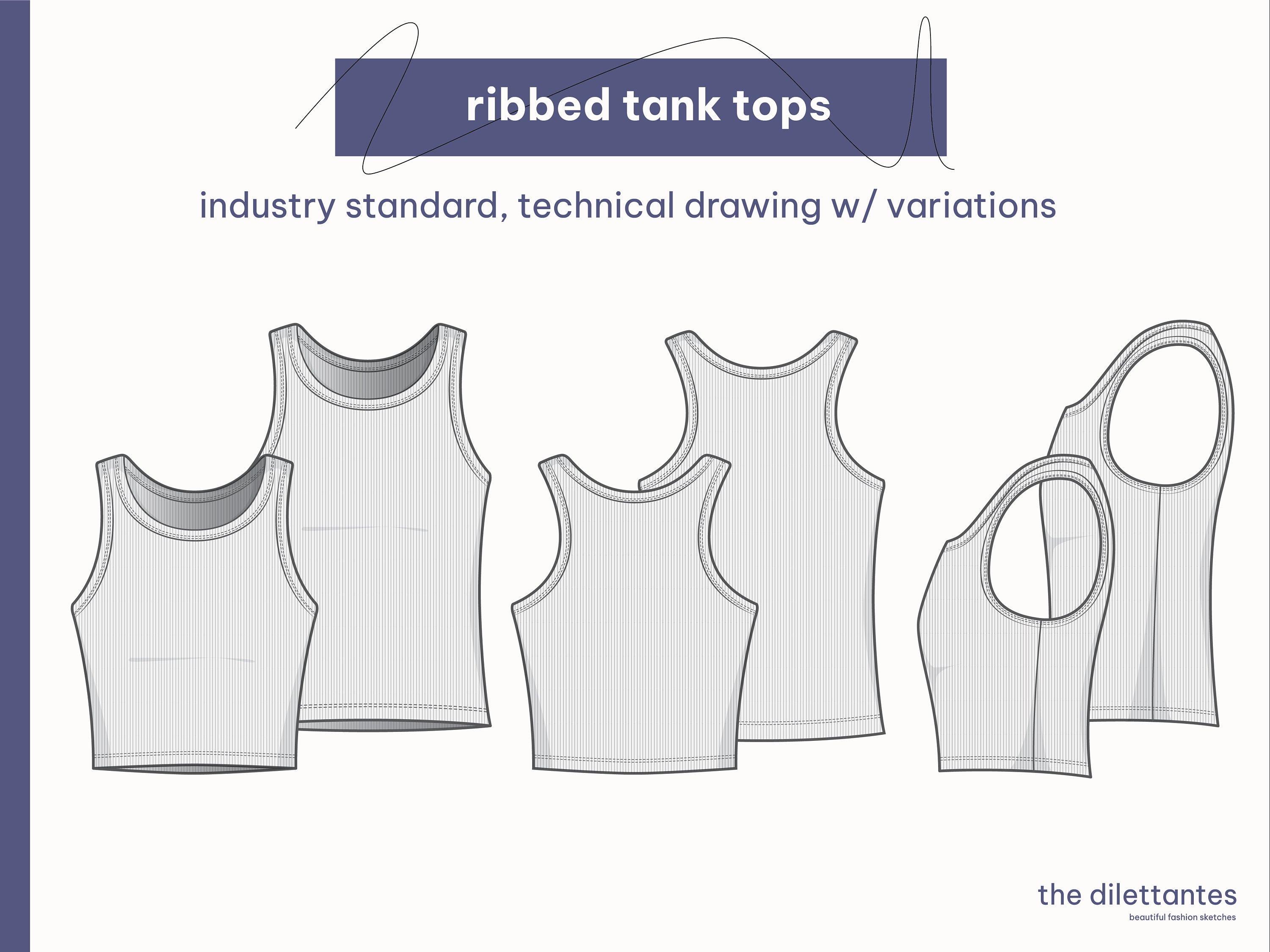 Under bust crop top technical fashion Royalty Free Vector