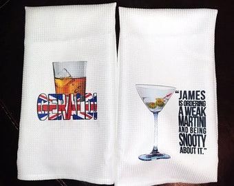 West Wing inspired bar kitchen towel set