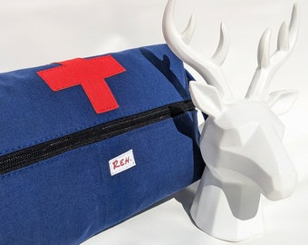 Blue bag made from an air mattress First Aid Kit Emergency Bag First Aid Bag First Aid Bag Switzerland REHpunkt First Aid Bag REH. Top!