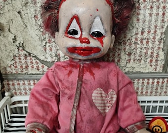 Jynxzi Jynx -  18" OOAK creepy killer clown baby doll