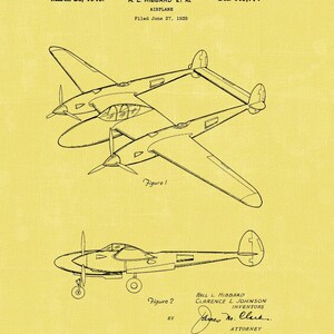 Airplane Patent Print Aircraft Art Aviation Blueprint Pilot Gift Aeroplane Room Decor Plane Drawing Instant Digital Download 4 Colours