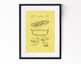 Patentkunstdruk vissersboot, cadeau vissersboot (digitale download)