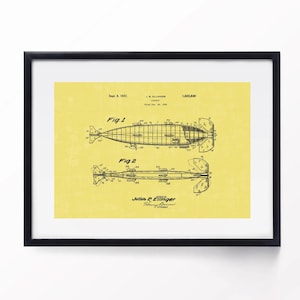 Zeppelin Airship Patent Print Barrage Balloon Blueprint 1931 Dirigible Airplane Gift Blimp Aviation Art Instant Download 4 Striking Colours