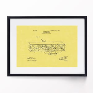 Orville Wilbur Brothers Blueprint Fliegende Maschine Druck Flugzeug Kunst Flugzeug Patent Pilot Geschenk Flugzeug Zeichnung Luftfahrt Dekor