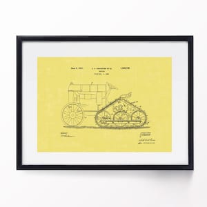 Tractor Patent Print Vintage Farm Machinery Blueprint Farmer Gift 1931 Crawler Type Farm Machine Agriculture Art Instant Download 4 Colours