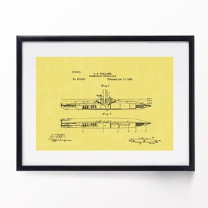 Submarine Patent Print, 1892 Torpedo Boat Blueprint (digital Download ...
