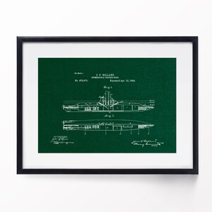 Submarine Patent Print, 1892 Torpedo Boat Blueprint (digital Download ...
