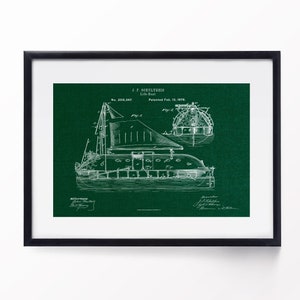 Lifeboat Blueprint Nautical Vintage Art 1878 Sailboat Design Beach House Decor Boat Art Instant Digital Download in 4 Striking Colours