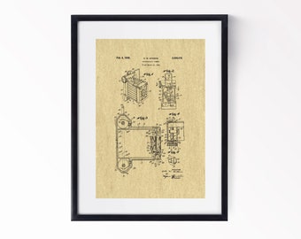 Camera Patent Print 1936 Camera Art Blueprint Photography Wall Decor Gift for Photographer Optical Decor Instant Download 5 Vivid Colours