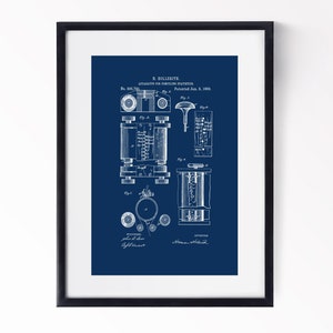 Computer Patent Print Vintage Technology Art Poster 1889 Invention for Compiling Statistics Geek Gift Instant Download in 4 Striking Colours