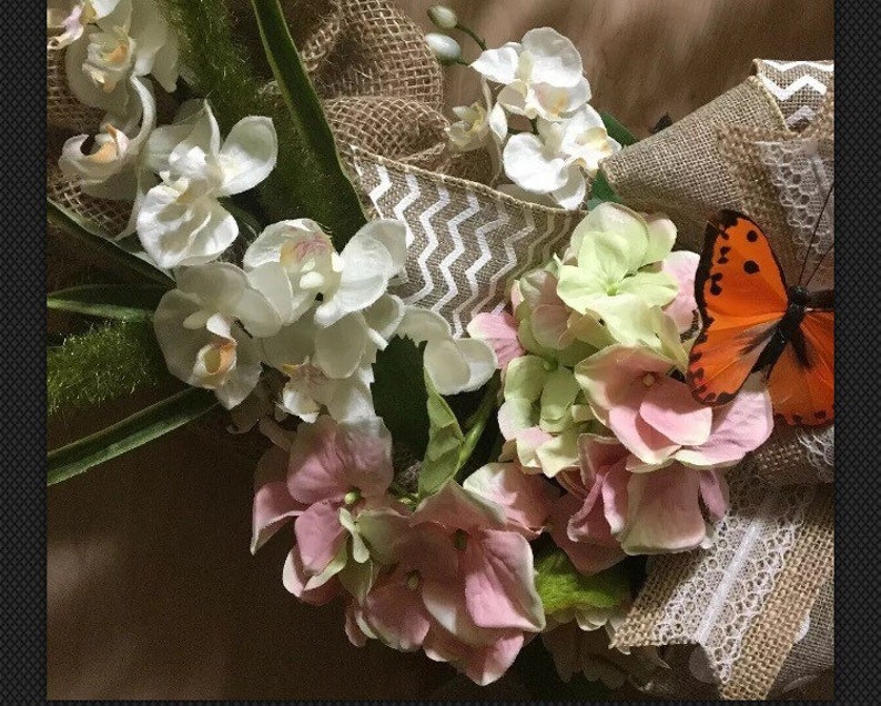 Butterflies At Play Wreath \u2022 Floral Wreath \u2022 Welcome Wreath \u2022 Burlap Wreath \u2022 Spring Decor \u2022 Welcome Wreath \u2022 Custom Wreath \u2022 Bow