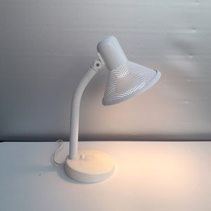 Vintage desk lamp - Solid - White lacquered perforated sheet metal - 1980