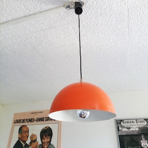Vintage pendant light - orange lacquered - 1970