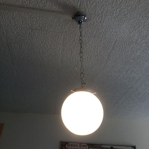 White opaline globe bistro pendant light