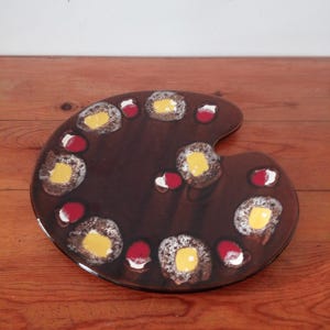 Vintage ceramic tray - Poet Laval - Painter&#39;s palette. 1960-70