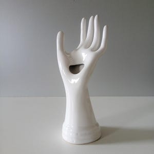 Vintage ring sizer / bud vase. White porcelain. 1970s