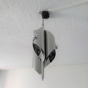 Space Age chrome pendant light - 1970s