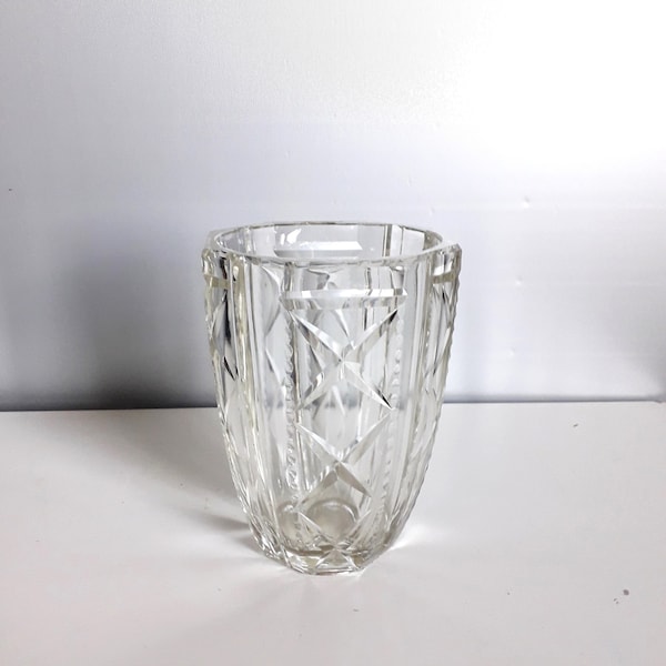 Old Art Deco vase - Cut glass - France 1940