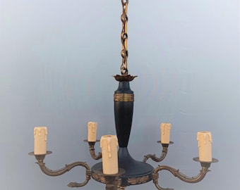 Lámparas colgantes estilo Imperio - Bronce - 5 luces - 1940