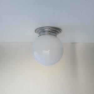 Art Deco white opaline globe ceiling light - 1940