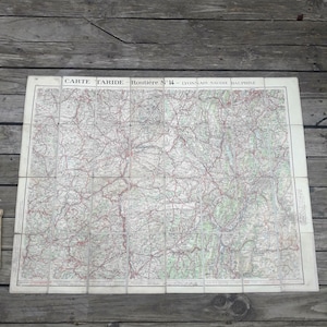 Ancienne carte Taride entoilée - Lyonnais/ Savoie / Dauphiné