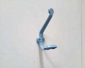 Vintage wall hook - blue lacquered metal - 1960-70