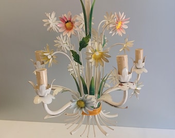 Käfigleuchter – Metallische Blumendekorationen – 1980